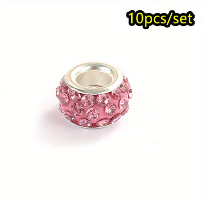 10pcs/lot Colorful European Style Rhinestone Spacer Beads