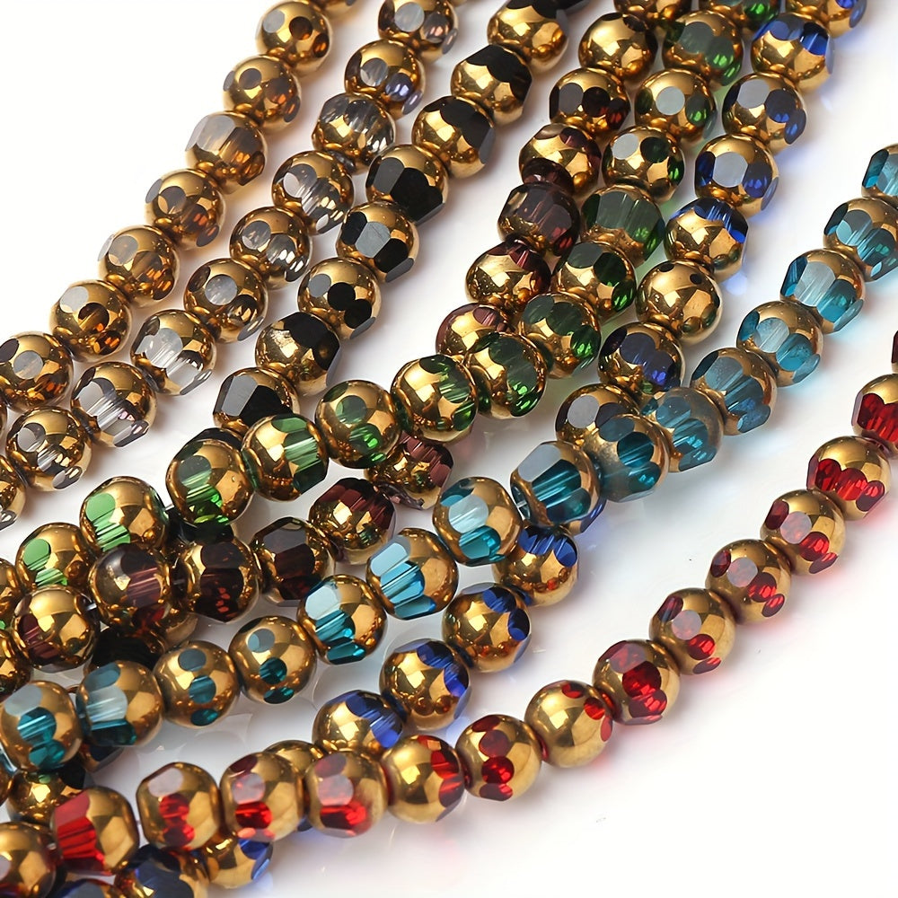43PCS 8mm Multicolor Faceted Glass Bead Set