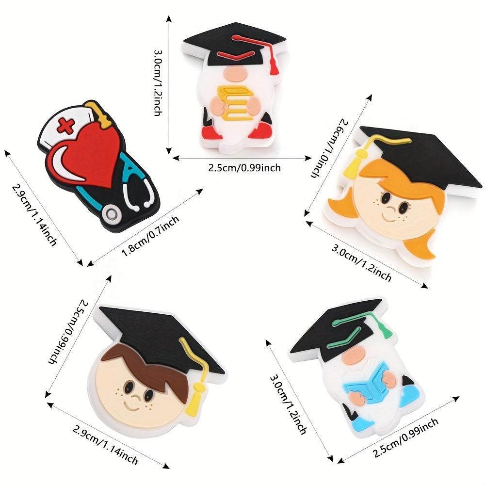 5-Piece Graduation Character Silicone Beads