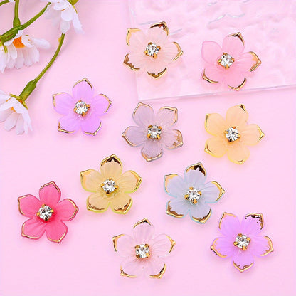 Gradient Five-Petal Flower Acrylic Beads