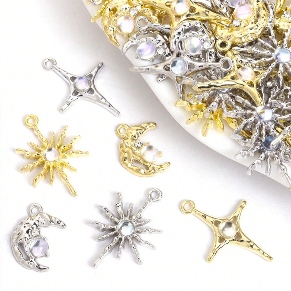 Aurora Colorful Rhinestone Alloy Charms