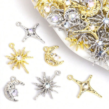 Aurora Colorful Rhinestone Alloy Charms