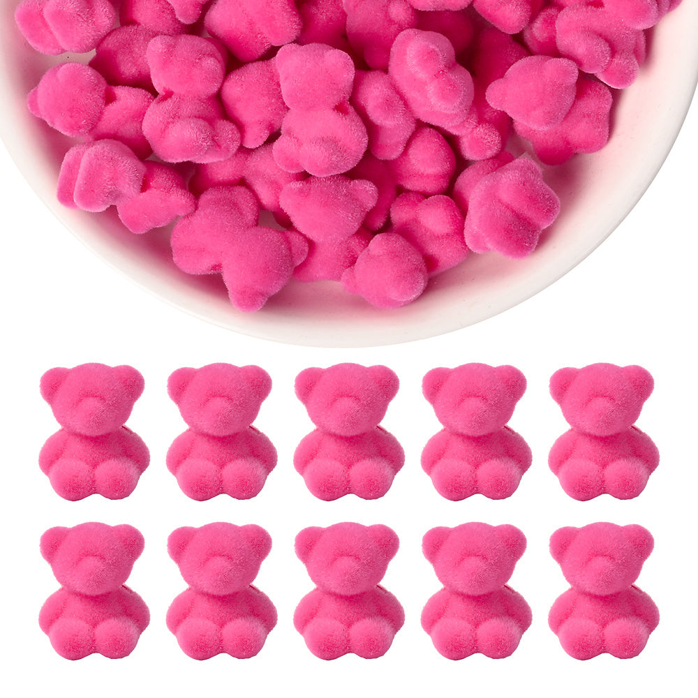 Resin Flocked Bowknot Beads