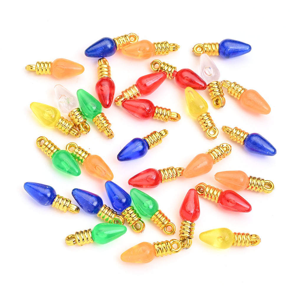 10PCS 6–28mm Light Bulb Shape Resin Pendant Set