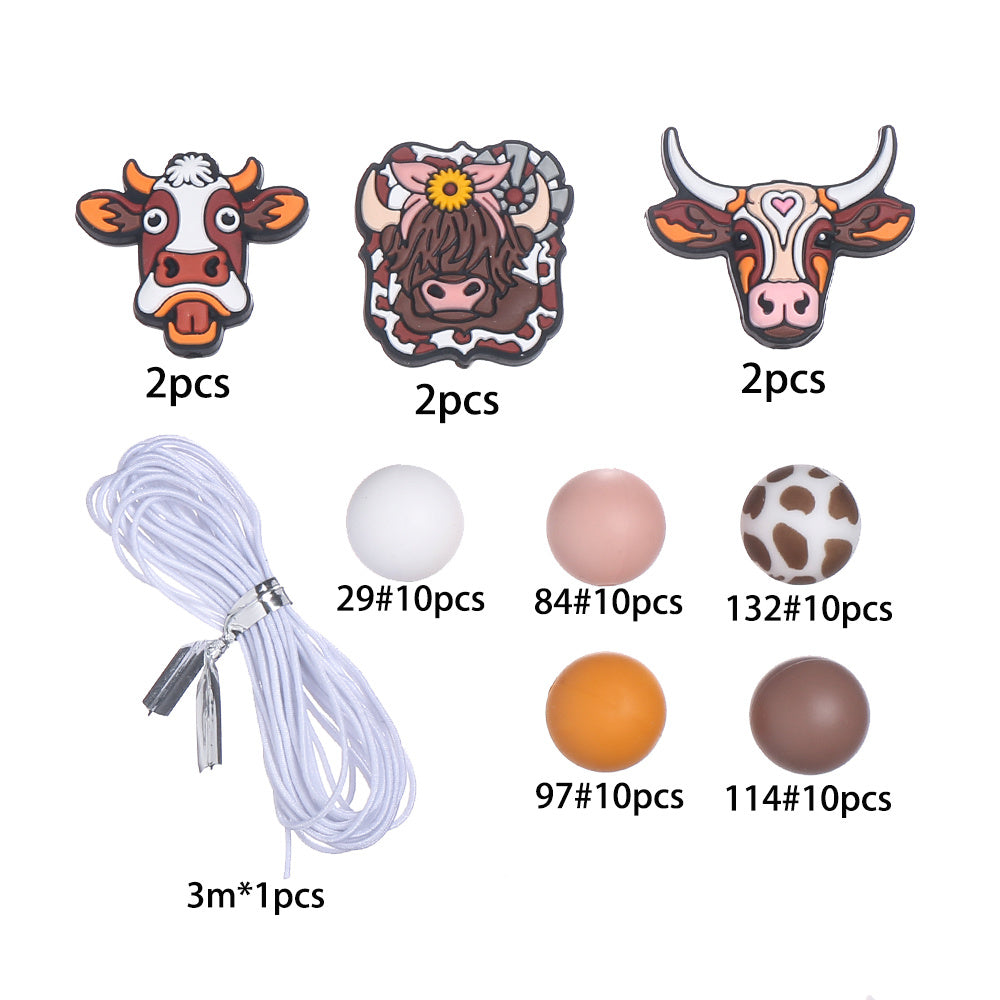 Mix Style Silicone Beads Set with Beading Pens