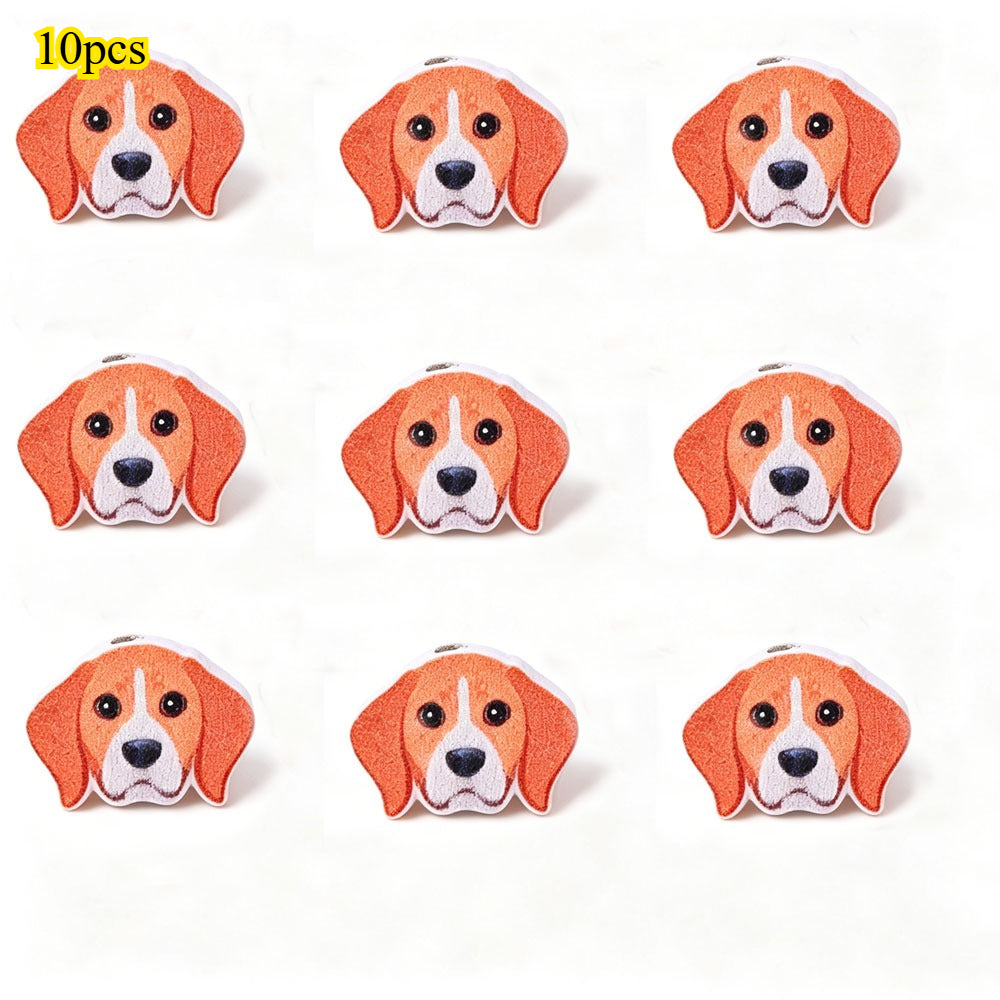 Dog-Themed Wooden Beads