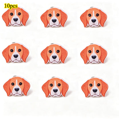 Dog-Themed Wooden Beads