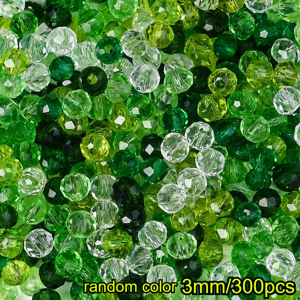 Faceted Green Glass Beads