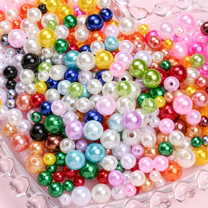 30g/bag 6/8/10mm Multicolor Imitation Pearl Acrylic Beads
