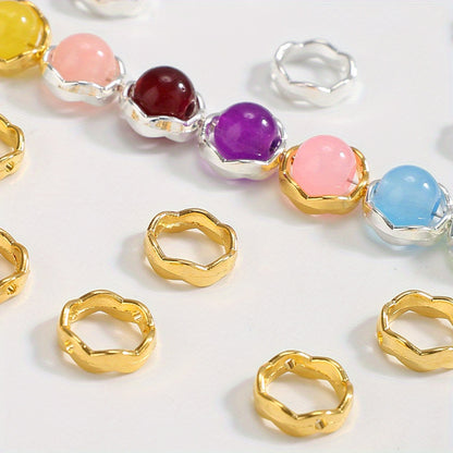 50pcs 12mm Alloy Circle Spacer Beads