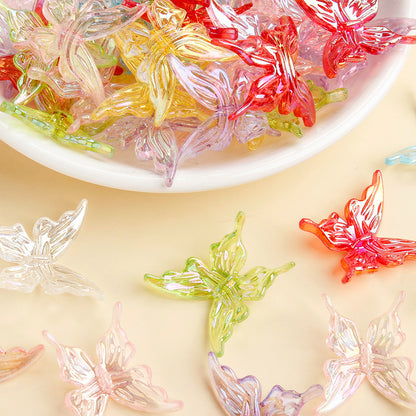 30pcs/set 25mm Transparent Butterfly Acrylic Beads
