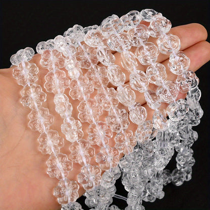 Transparent Flower Glass Beads