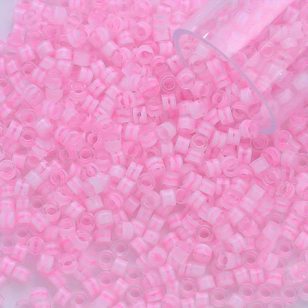 Clear Ink Core Glass Seed Beads