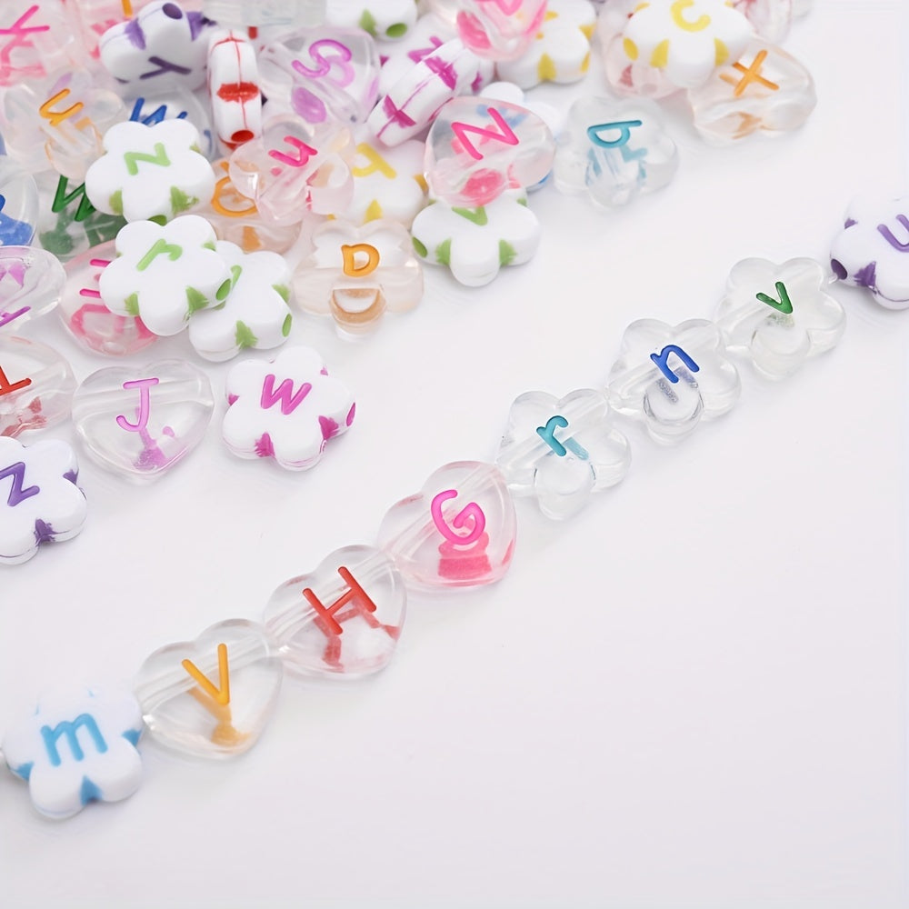 Heart Shape Letter Acrylic Beads