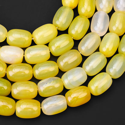 28pcs/strand 10x14mm Natural Agate Barrel Beads