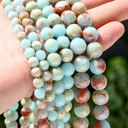 Light Blue Textured Round Beads
