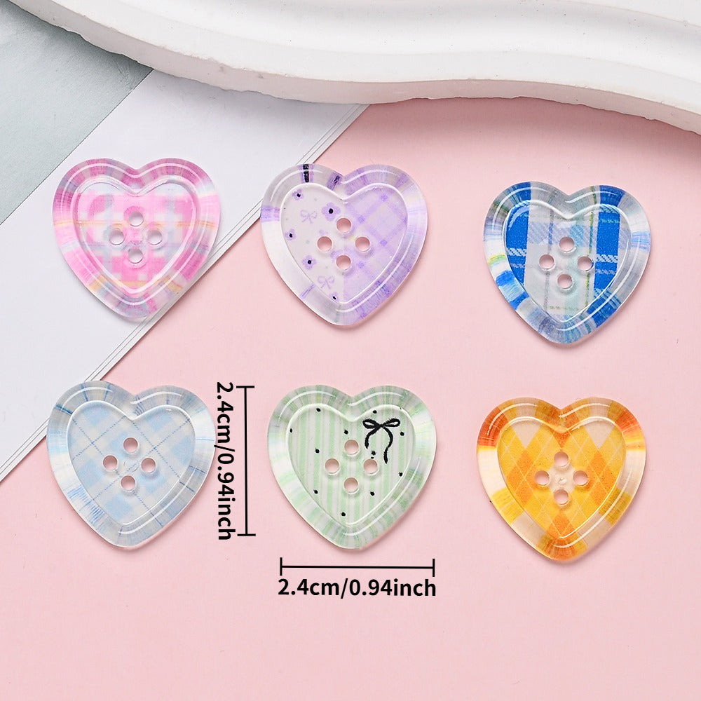 Colorful Heart Sewing Buttons