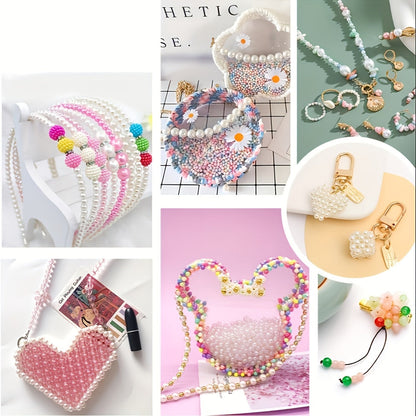 1095pcs/box White & Ivory Imitation Pearl Beads