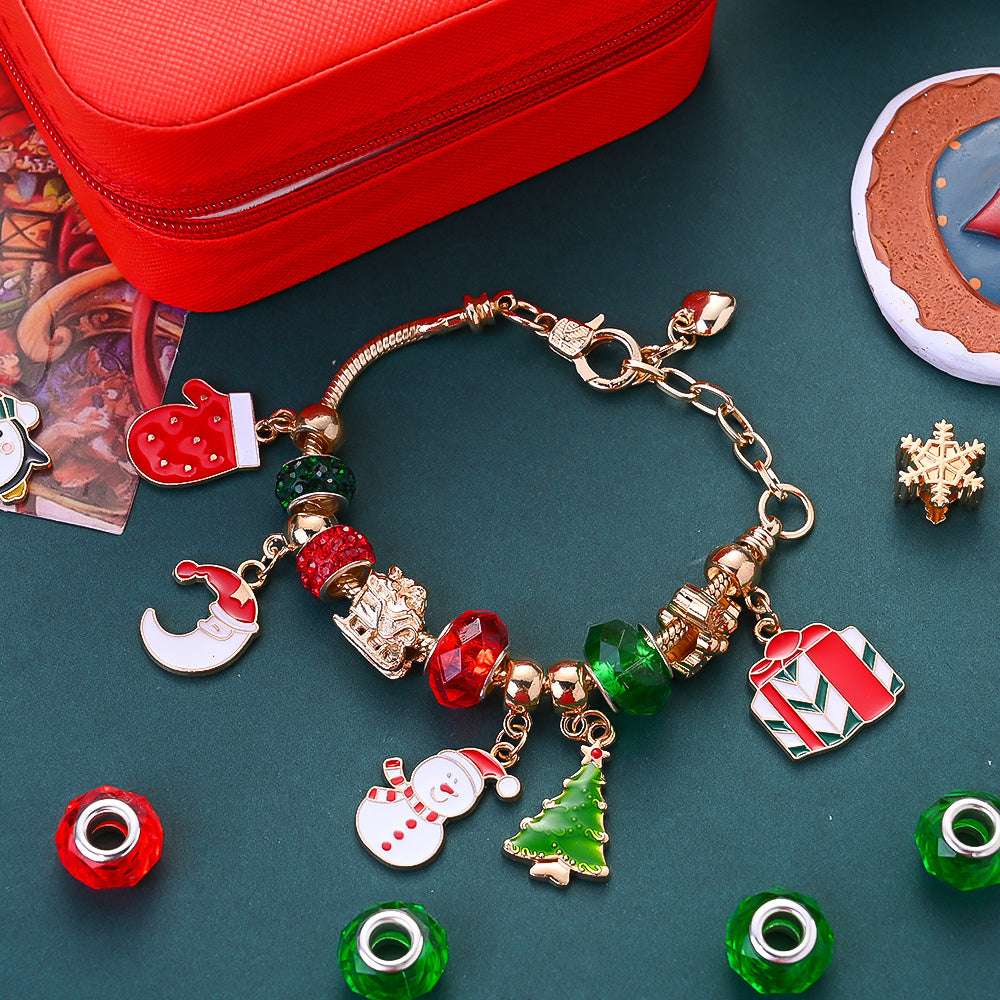 55-Piece Christmas-Themed Bracelet Making Kit