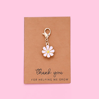 Daisy Flower Keychain with Thank You Card