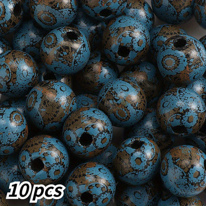 10pcs 16mm Vintage Wooden Round Beads