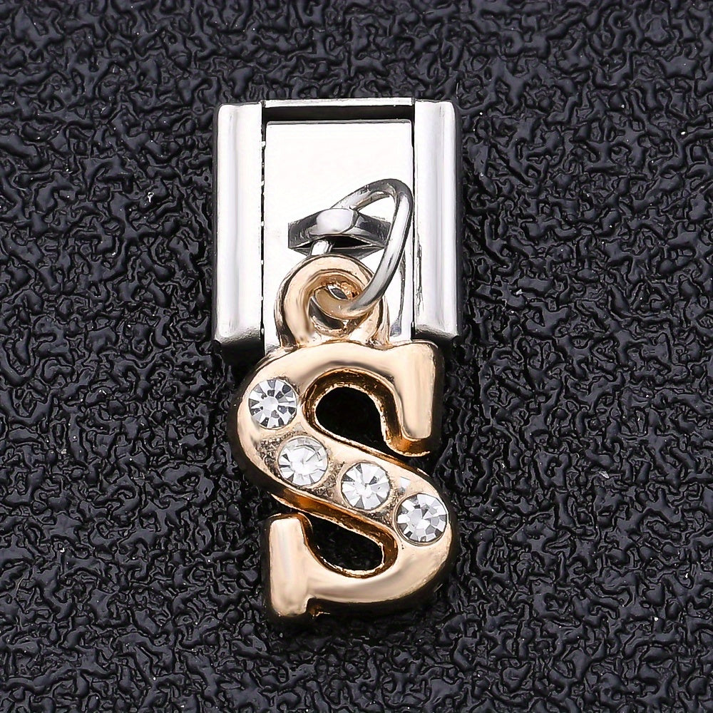 1PC Rhinestone A-Z Letter Modular Bracelet Charm Set