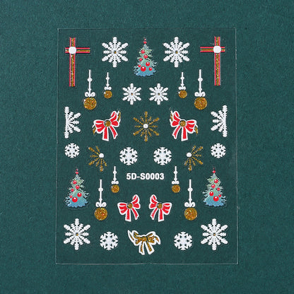 Christmas 5D Embossed Nail Art Stickers