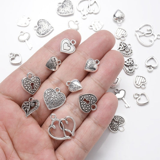 Retro Heart Alloy Pendants