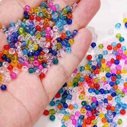210PCS 4mm Clear Round Glass Spacer Beads