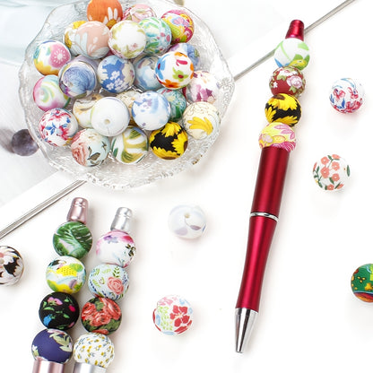 30/50pcs 15mm Floral Silicone Beads