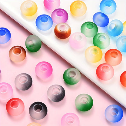 Rubber Acrylic Large Hole Spacer Beads