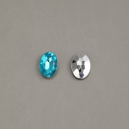 100pcs Oval Rhinestone Flat Back Acrylic Beads