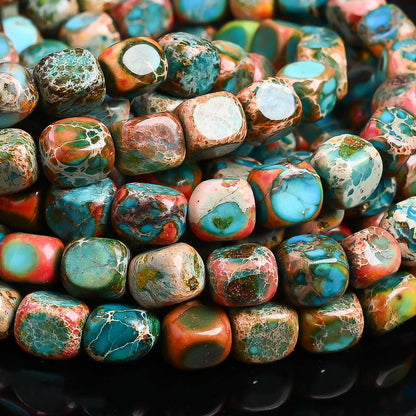 Orange Blue Stone Spacer Beads