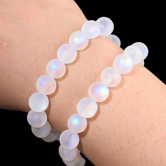 White Matte Frosted Glass Beads