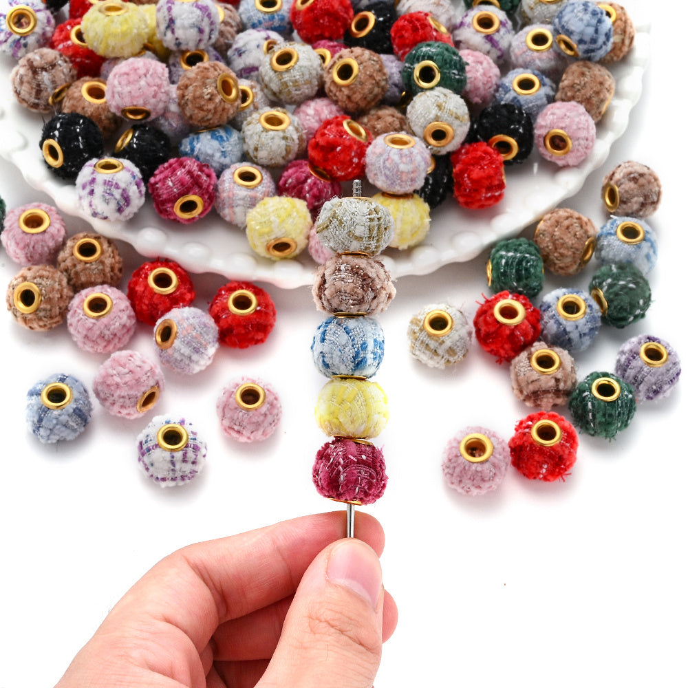 13x15 mm Plaid Large-Hole Beads