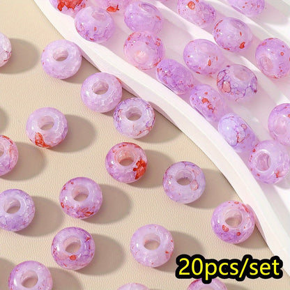 20pcs 8x14mm Bohemian Style Acrylic Large Hole Beads