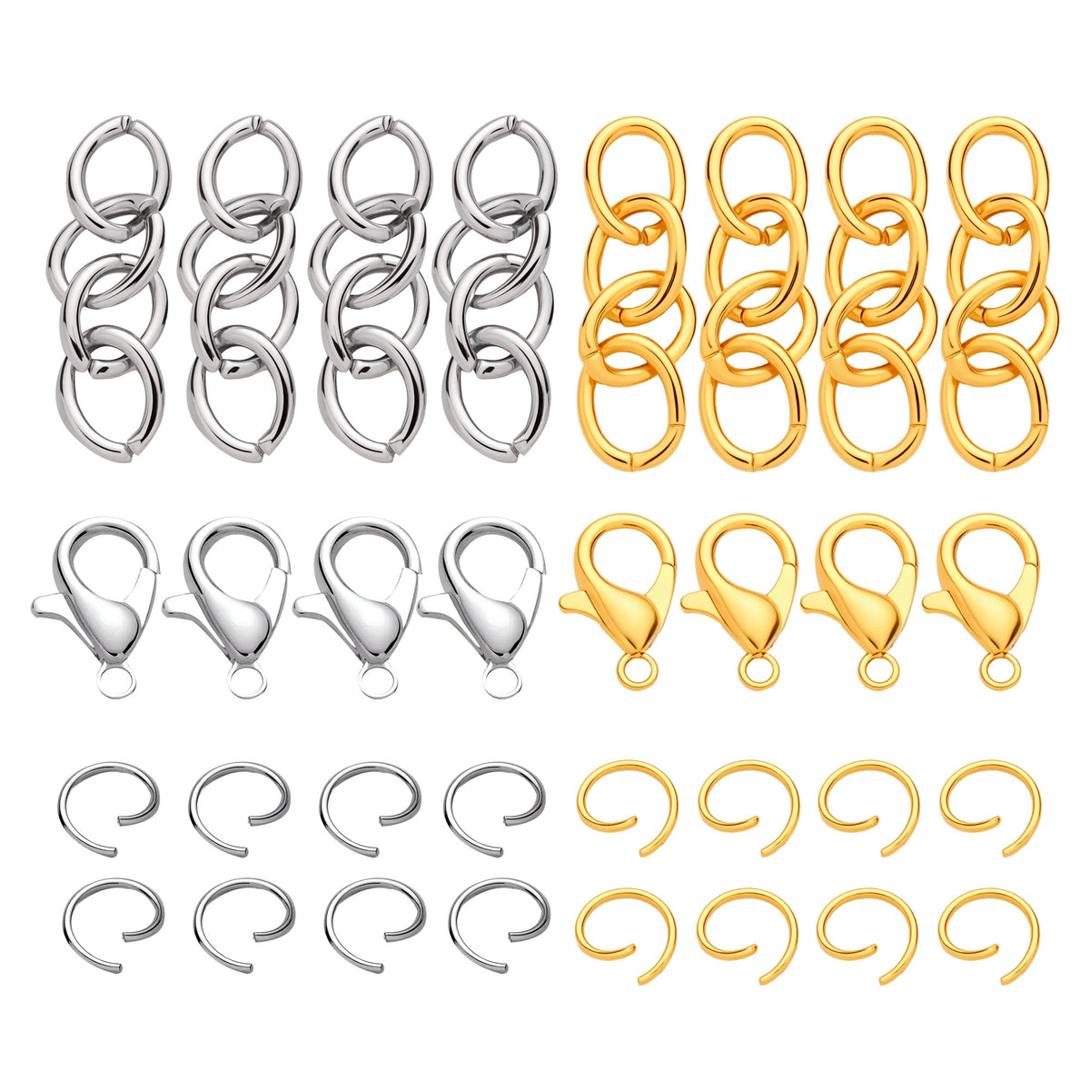 Gold and Silver Jewelry Findings Set