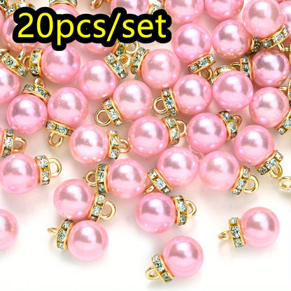 20pcs/set Shiny CCB Christmas Imitation Pearl Pendant Beads