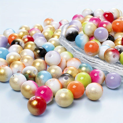 100/200pcs 6/8mm Gradient Acrylic Round Beads