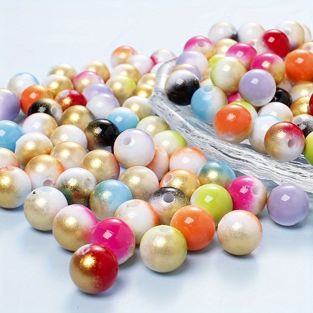 100/200pcs 6/8mm Fashion Gradient Acrylic Beads