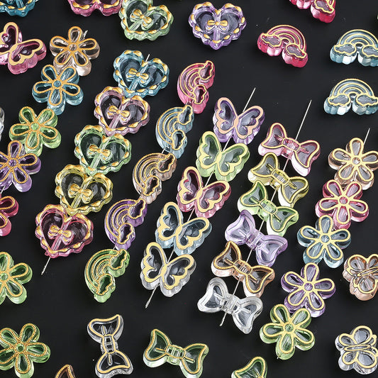 Gold Painted Decorative Beads