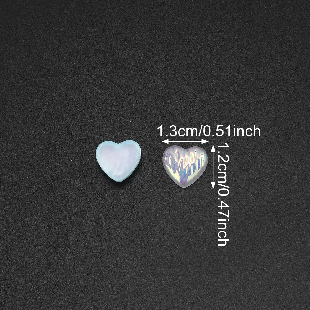 30pcs/set Mini 3D Heart Acrylic Cabochon Beads