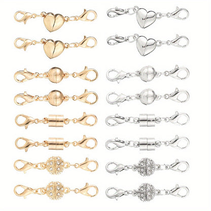 16-Piece Gold & Silver Magnetic Jewelry Clasps