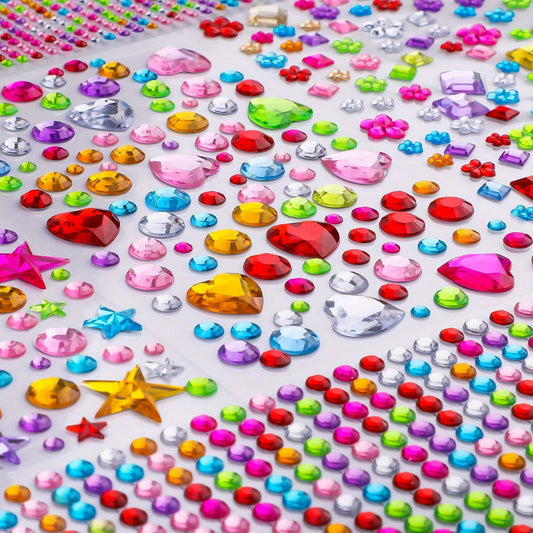 Acrylic Rhinestone Rainbow Self-Adhesive Stickers