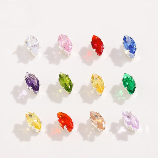 3x6 mm Crystal Zircon Horse-Eye Claw Beads