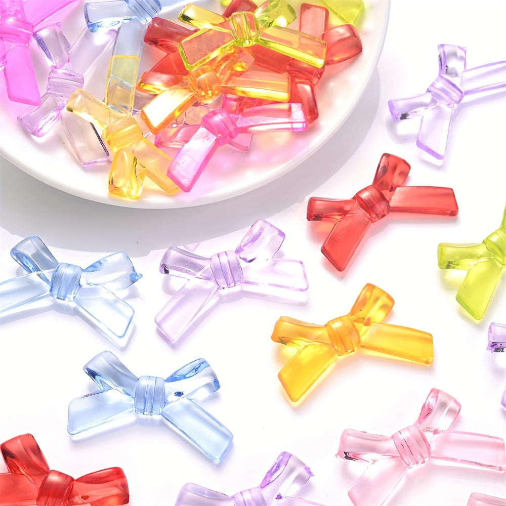 Clear Bow Tie Acrylic Flatback Beads