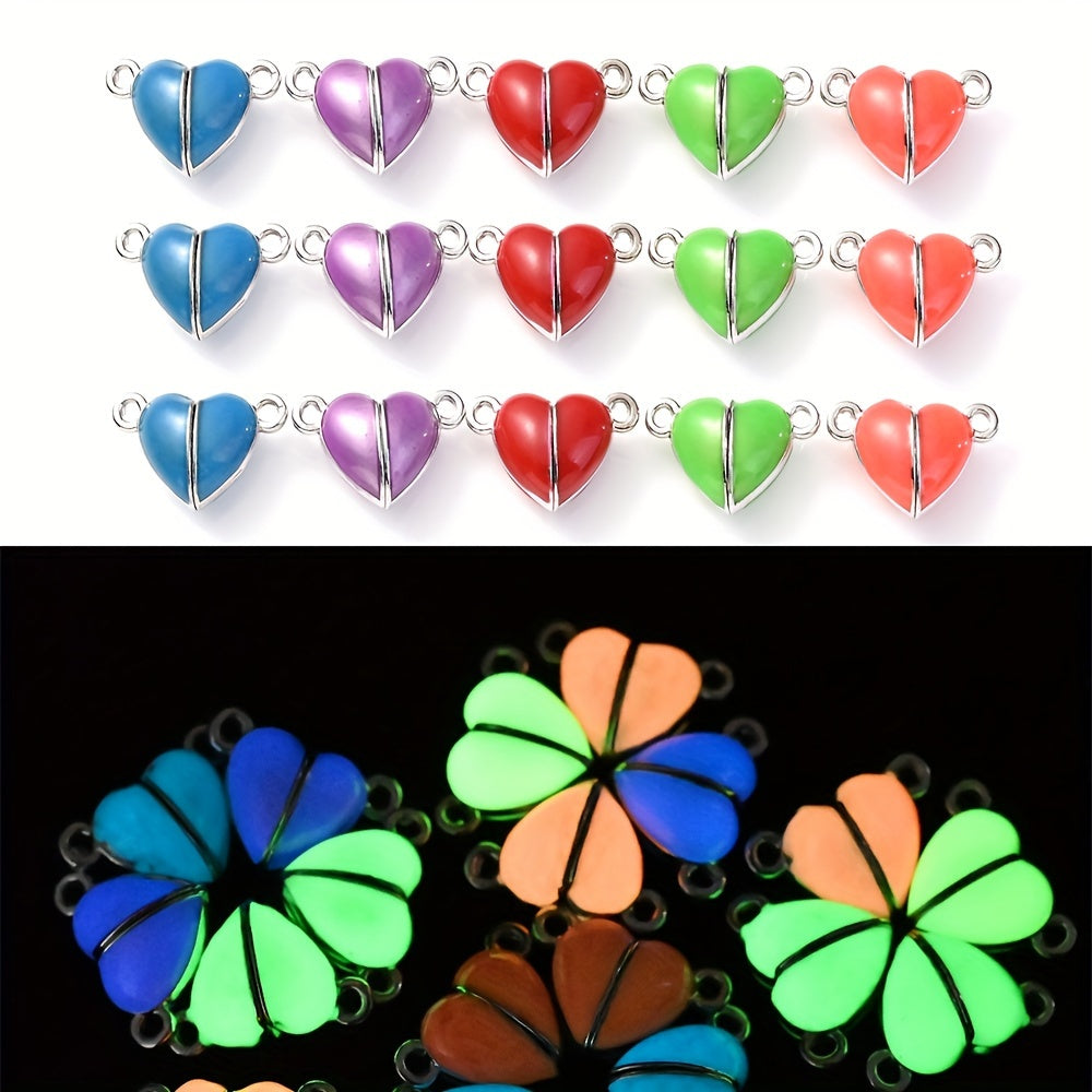 5pcs 10x15mm Heart Magnetic Buckle Pendant Beads