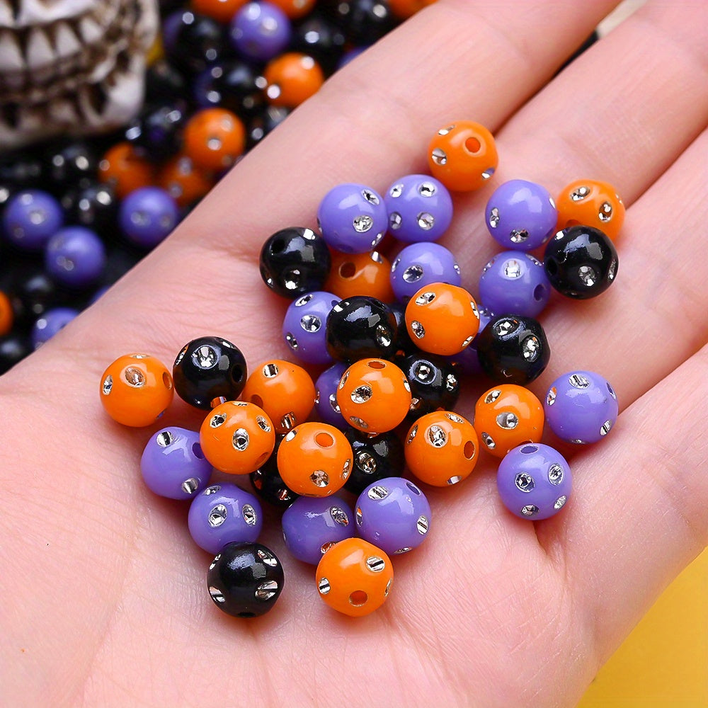 100pcs/set 8mm Halloween Color Acrylic Disco Ball Beads