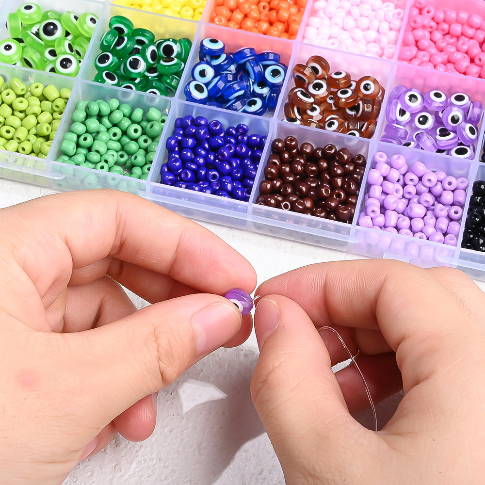 1 Box 24-Grid Evil Eye DIY Jewelry Making Bead Kit