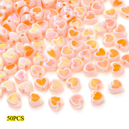 Shiny Heart Acrylic Spacer Beads